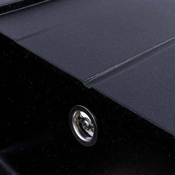Гранітна мийка для кухні Platinum SOLID 7843 матова Чорний металік 49107 фото