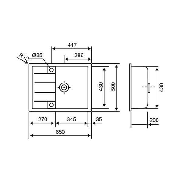 Кухонная мойка Lidz 650x500/200 STO-10 (LIDZSTO10650500200) SD00039783 фото