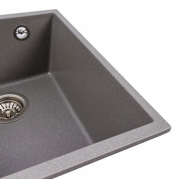 Гранитная мойка для кухни Platinum ROXY 3744 матовая Серый муссон 49030 фото