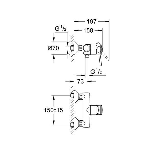 Смеситель для душа Grohe BauClassic 32867000 CV032466 фото