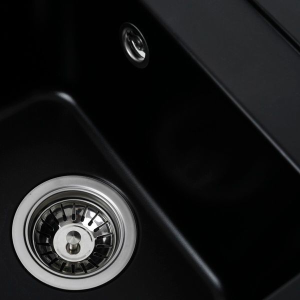 Гранітна мийка для кухні Platinum KORRADO 4050 матова Чорна 49177 фото