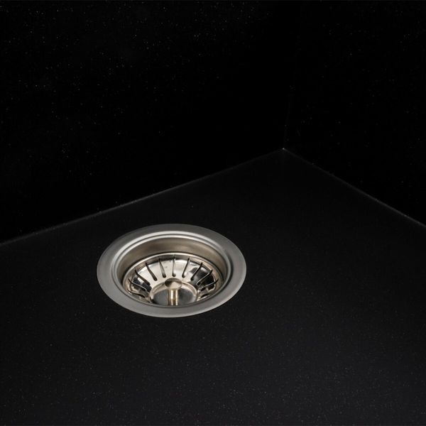 Гранитная мойка для кухни Platinum 9651 ATLAS матовый Черный металлик 41058 фото
