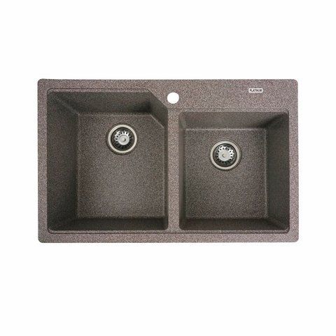 Гранитная мойка для кухни Platinum 7850 HARMONY матовая Микс 3711 фото