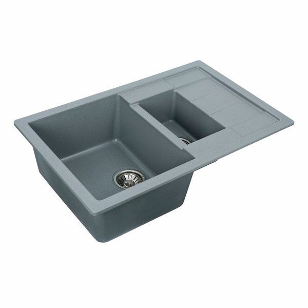 Гранитная мойка для кухни Platinum TOSKANA 7850W матовая Серый муссон 49033 фото