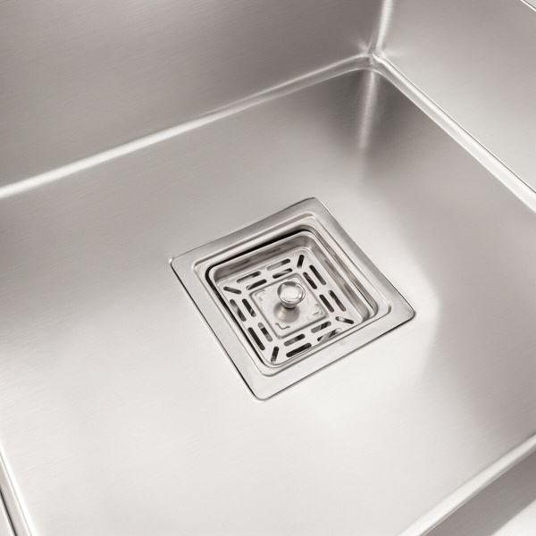МОЙКА PLATINUM HANDMADE НSB 450X450X220 НЕРЖАВЕЙКА (КВАДРАТНЫЙ СИФОН.3,0/1,0) 45*45 фото