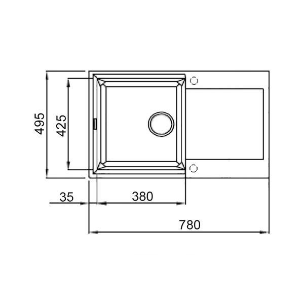 Кухонна мийка Lidz 790x495/230 STO-10 (LIDZМSTO10790495230) SD00039805 фото