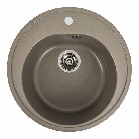 Гранитная мойка для кухни VALESO LUNA 510 матовая Титан 49035 фото