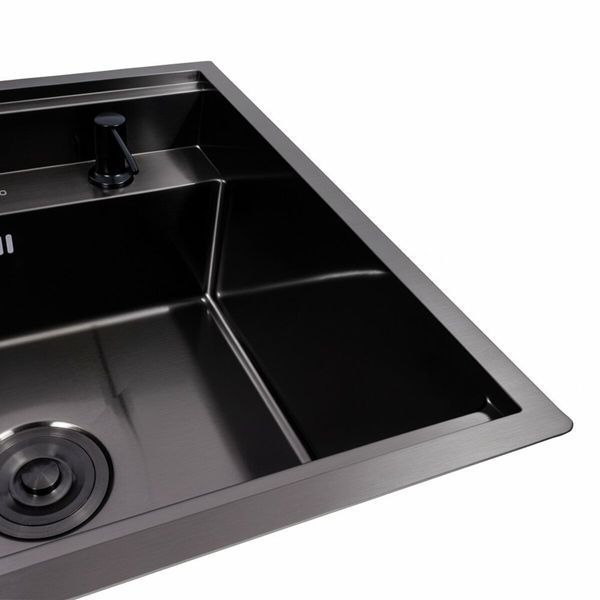 Кухонна мийка CM 50*50 прихована PVD чорна Platinum Handmade (змішувач в комплекті) 47080 фото