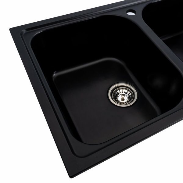 Гранитная мойка для кухни Platinum 7950 Equatoria матовый Черный 36406 фото