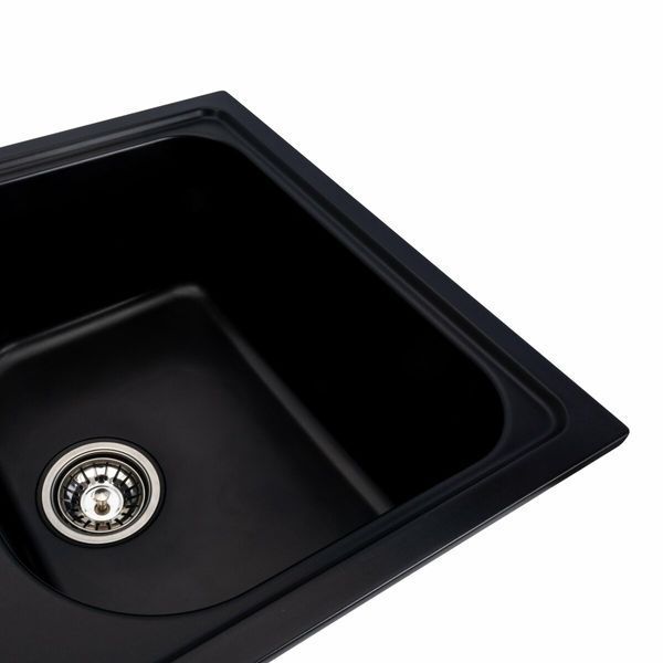 Гранитная мойка для кухни Platinum 7950 Equatoria матовый Черный 36406 фото