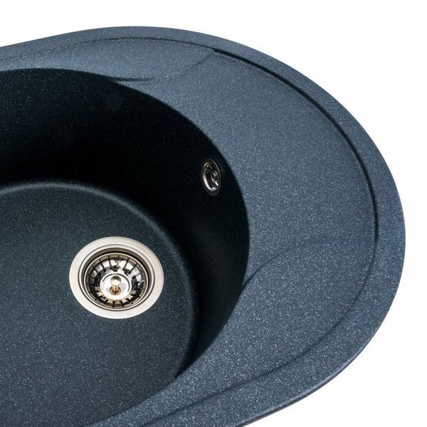 Гранітна мийка для кухні Platinum 5847 ONYX матова (антрацит) 38963 фото
