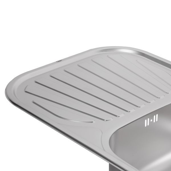 Кухонна мийка Qtap 7448 0,8 мм Satin (QT7448SAT08) SD00044185 фото