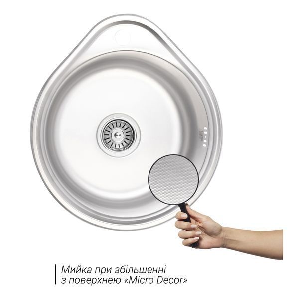 Кухонна мийка Lidz 4843 0,6 мм Micro Decor (LIDZ4843MDEC06) SD00040382 фото