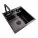 Кухонна мийка CM 50*50 прихована PVD чорна Platinum Handmade (змішувач в комплекті) 47080 фото 4