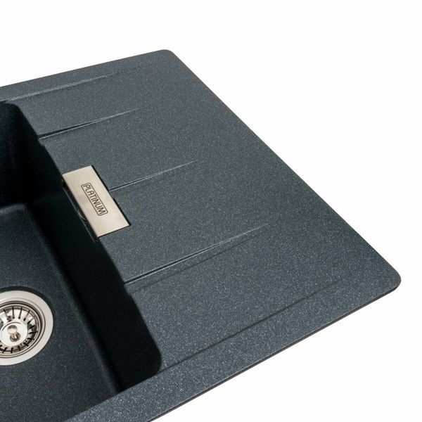 Гранітна мийка для кухні Platinum 7850 ROMA матова (антрацит) 48974 фото