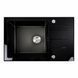 Кухонна мийка скляна CM 78*50 PVD Platinum Handmade чорна 47099 фото 1