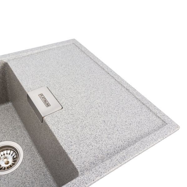 Гранитная мойка для кухни Platinum 8650 DIAMOND матовая (серая) 39825 фото