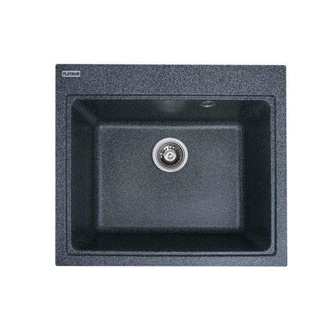 Гранитная мойка для кухни Platinum 5852 VESTA матовая Графит 3524 фото