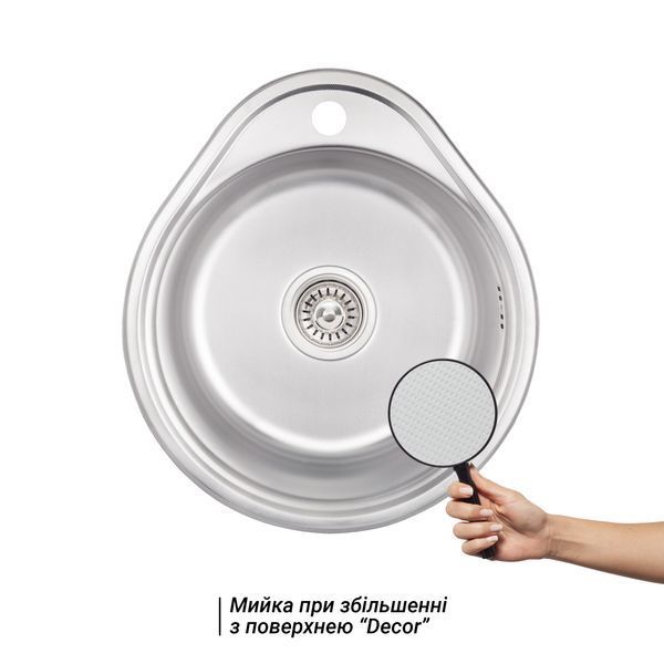 Кухонна мийка Lidz 4843 0,6 мм Decor (LIDZ484306DEC180) SD00047208 фото