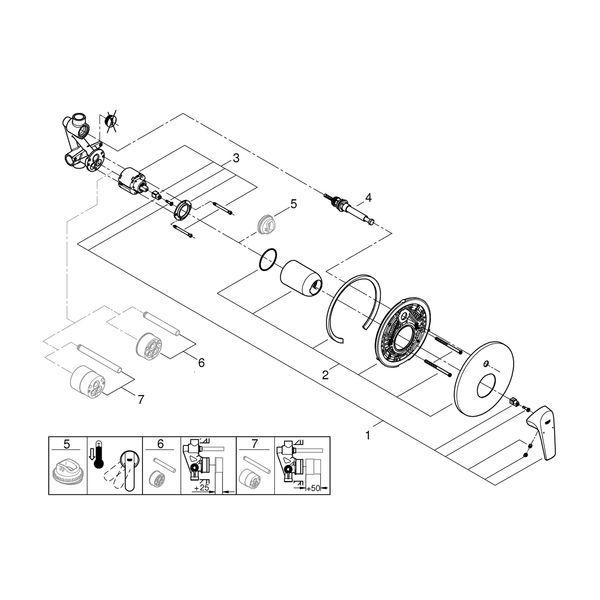 Смеситель скрытого монтажа для ванны Grohe Start Flow 29117000 CV036281 фото