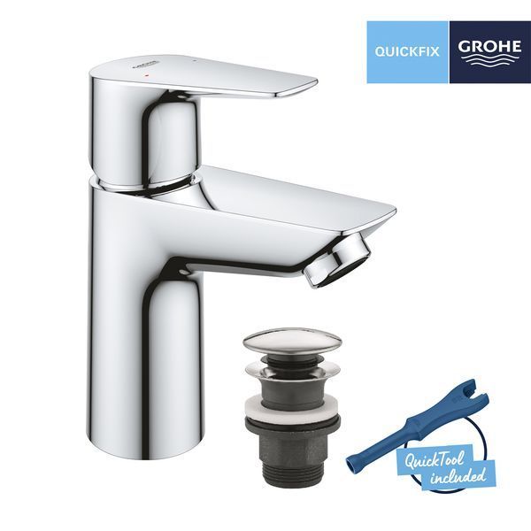 Смеситель для раковины Grohe QuickFix Start Edge S-Size с донный клапаном 23898001 CV031932 фото