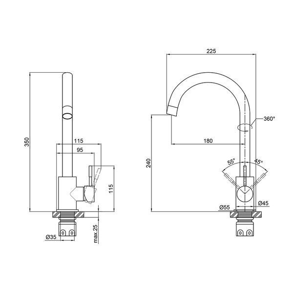 Змішувач для кухні Brinex 20N 007F SD00037097 фото