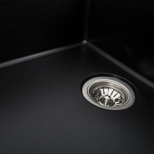 Гранітна мийка для кухні Platinum ROMA 7850 матова Чорна 48907 фото