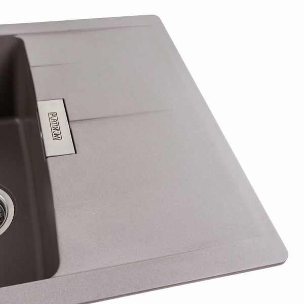Гранітна мийка для кухні Platinum 6250 ZIRKONE матова Дюна 41581 фото