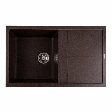 Гранітна мийка для кухні Platinum 7950 Selena матова Шоколад 4030 фото