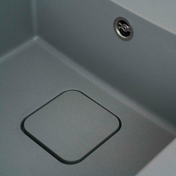 Гранітна мийка для кухні Platinum 7850 CUBE матова Сірий металік 3192 фото