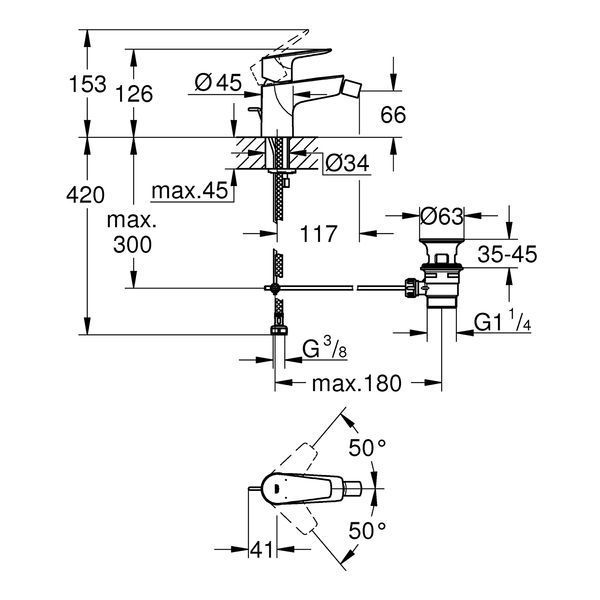 Смеситель для биде Grohe QuickFix StartEdge 23345001 CV030590 фото