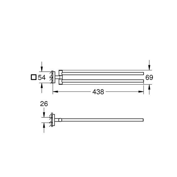 Тримач для рушників Grohe QuickFix Start Cube 40976000 CV033402 фото