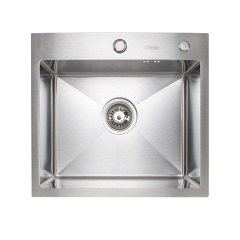 Кухонна мийка нержавійка 50*45 Platinum Handmade (сифон круглий, 3,0/0,8) 42622 фото