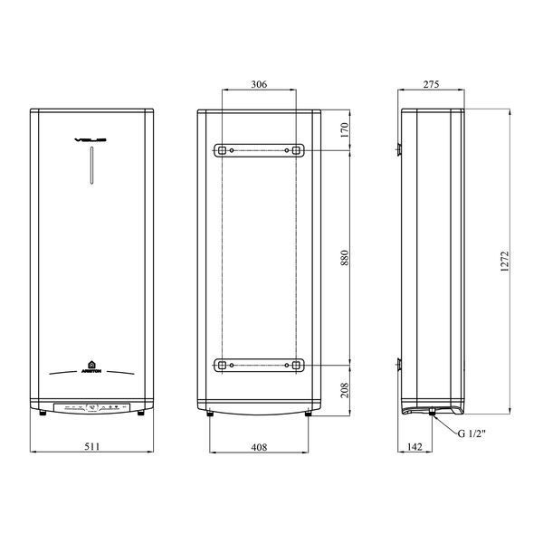 Водонагрівач Ariston VELIS PRO DRY WIFI 100 EU з сухим ТЕНом 3100910 CV034576 фото