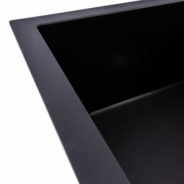 Гранитная мойка для кухни Platinum CRIPTA 6550 матовая Черная 51291 фото