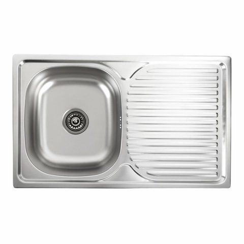 Кухонная мойка из нержавеющей стали прямоугольная Platinum ДЕКОР 7848 (0,8/180 мм) 11498 фото