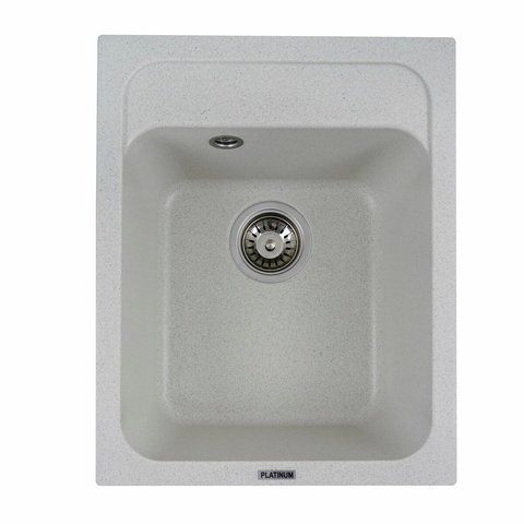 Гранитная мойка для кухни Platinum 4050 KORRADO матовая Белая в точку 3537 фото