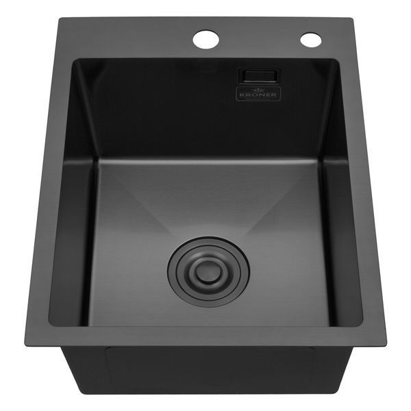 Кухонна мийка Kroner KRP PVD Schwarze - 4050HM (3,0/1,0 мм) CV035374 фото