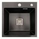Мийка PVD Platinum Handmade НSBB 450x450x220 чорна (квадратний сифон.3,0/1,0) 38086 фото 1