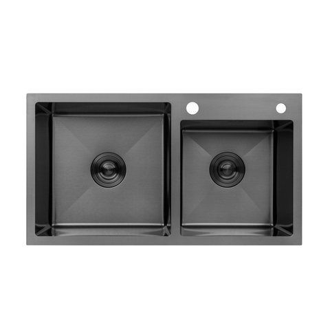 Кухонная мойка Kroner KRP Schwarze - 7843ZHM PVD (3.0/1.0 мм) CV022797 фото