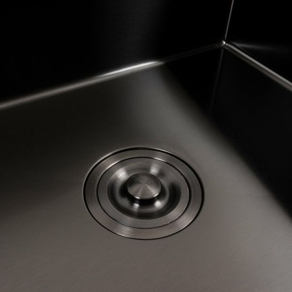Кухонная мойка черная 60*50 PVD Platinum Handmade (сифон круглый, 3,0/0,8) 46760 фото