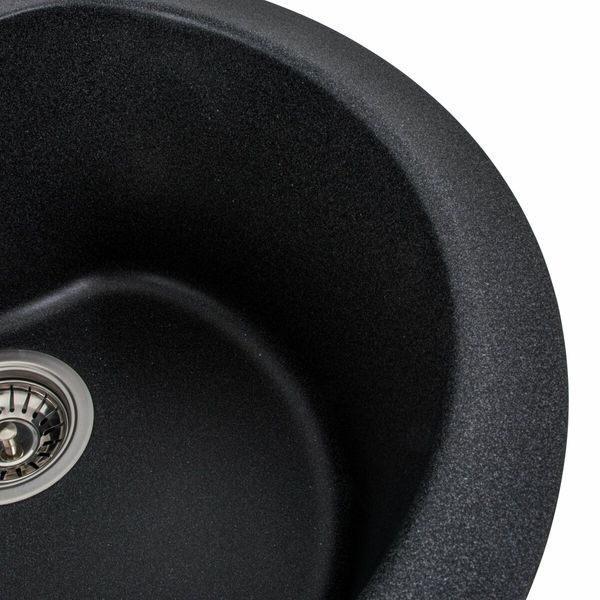 Гранітна мийка для кухні Platinum 480 TURAS матова Карбон 39959 фото