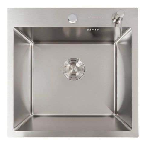 Кухонная мойка 50*50 нержавейка Platinum Handmade (сифон круглый, 2,0/0,5) 45915 фото