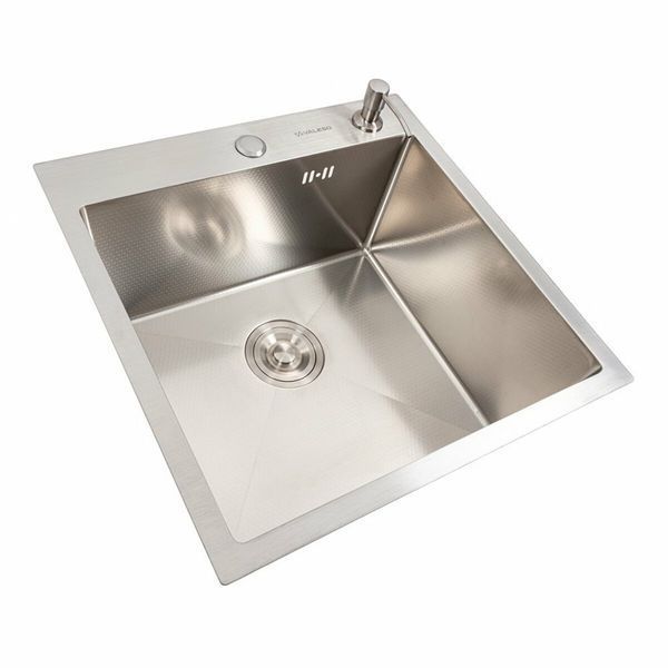 Кухонная мойка 50*50 нержавейка DECOR Platinum Handmade (сифон круглый, 3,0/0,8) 45919 фото