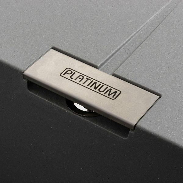 Гранитная мойка для кухни Platinum 6250 ZIRKONE матовый Серый металлик 41595 фото