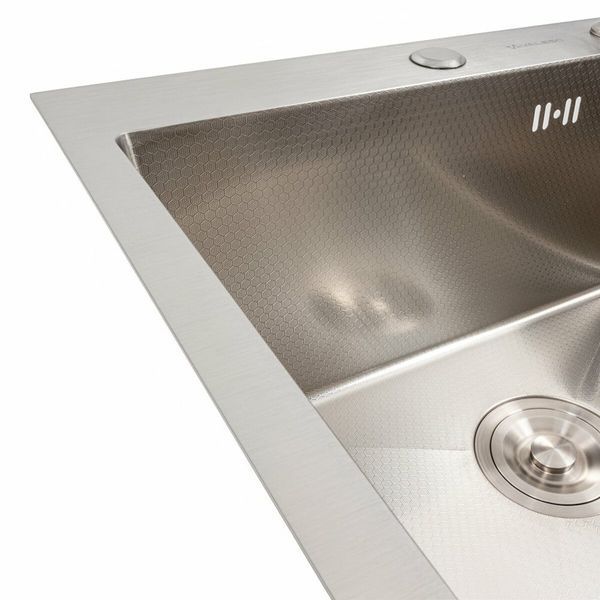 Кухонная мойка 50*50 нержавейка DECOR Platinum Handmade (сифон круглый, 3,0/0,8) 45919 фото
