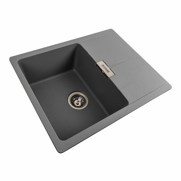Гранитная мойка для кухни Platinum 6250 ZIRKONE матовый Серый металлик 41595 фото