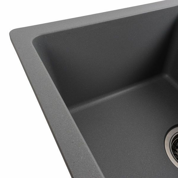 Гранитная мойка для кухни Platinum 6250 ZIRKONE матовый Серый металлик 41595 фото