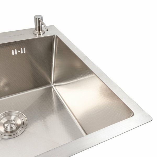 Кухонная мойка 50*50 нержавейка DECOR Platinum Handmade (сифон круглый, 3,0/0,8) 45919 фото