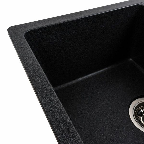 Гранітна мийка для кухні Platinum ZIRKONE 6250 матова Карбон 49209 фото